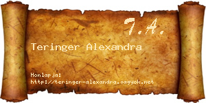 Teringer Alexandra névjegykártya